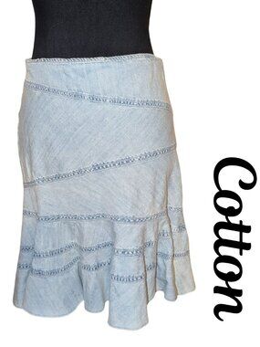 Urban Outfitters Light Wash Denim Tiered Skirt